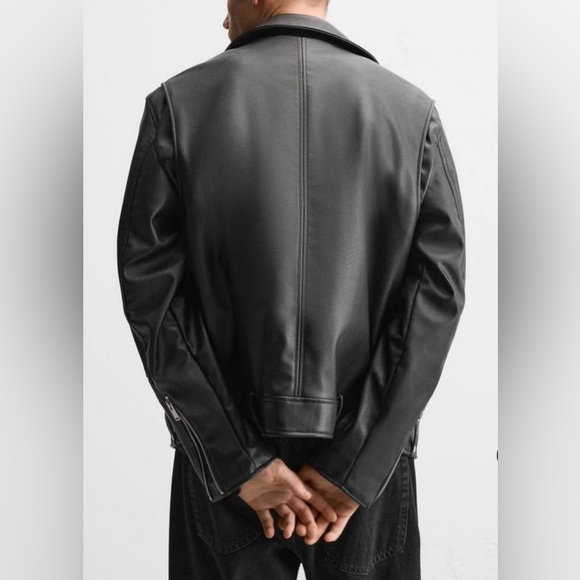 Zara:  Black Faux Leather Jacket - Picture 6 of 6